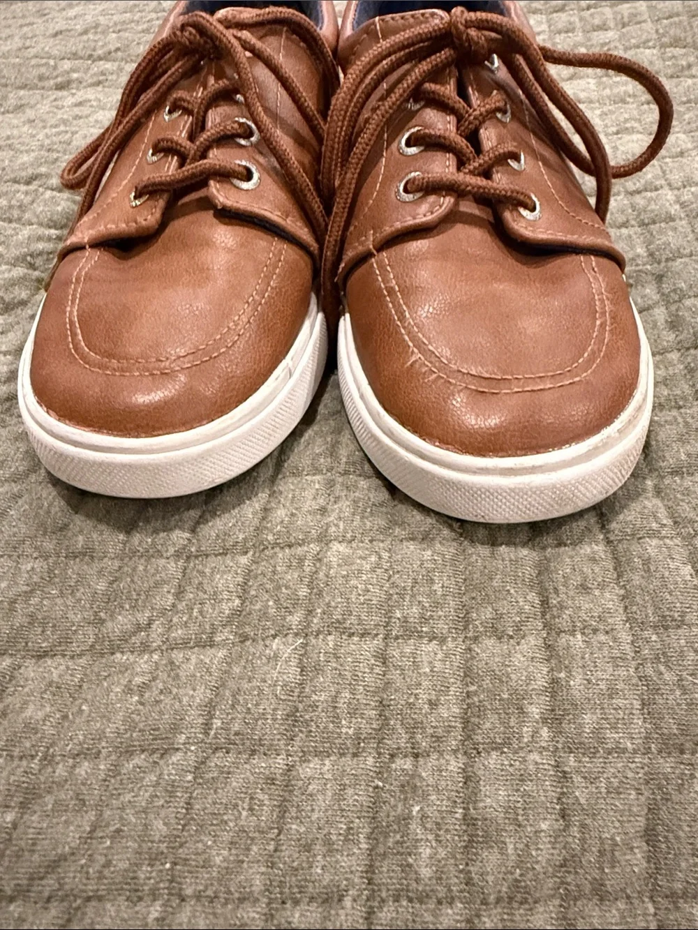Nautica Boy’s Berrian Faux Leather Boat Shoes Size 2